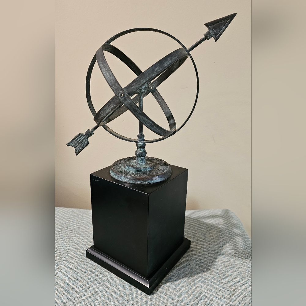 Vintage Decorative Wood & Iron Armillary from Ethan Allen. 4.07 lbs.